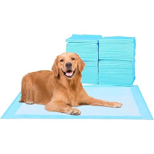 Super Absorbent Waterproof Dog and Puppy Pet Training Pad, Housebreaking Pet Pad, 40-Count Extra Middle-Size, 30’’X30’’, Blue