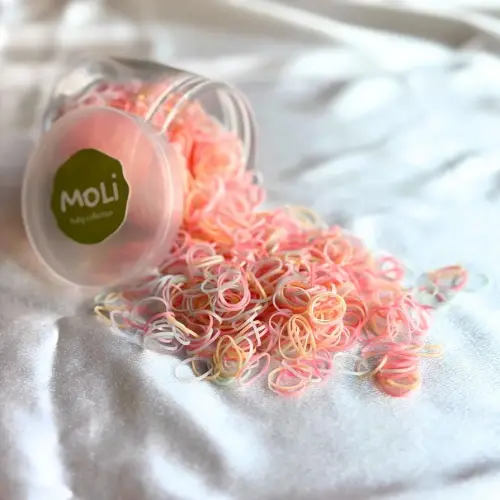1500 PCS Toddler Baby Infant Mini Thin Gentle Hair Elastics Ties Soft Rubber Bands for Thin Fine Hair Baby Girl (Multicolor - Pink)