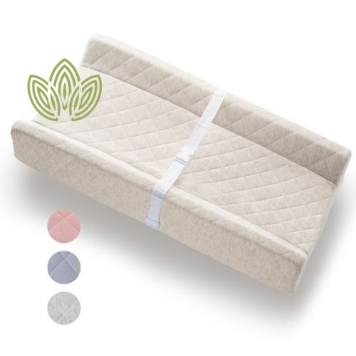 Modera Baby Organic Cotton Contoured Baby Changing Pad w/ Waterproof Foam Mattress (Natural)