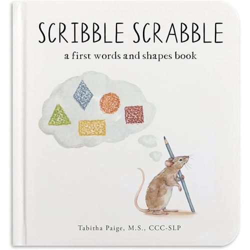 Scribble Scrabble: A Board Book of First Words and Shapes for Growing Minds (A Wishy Washy Sequel) (Tabitha Paige Children's Book Series)