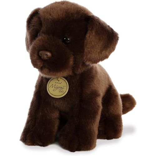 Aurora® Adorable Miyoni® Tots Chocolate Lab Pup Stuffed Animal - Lifelike Details Make a Cherished Companion - Perfect for Decorating Bedrooms or Classrooms - Brown 8 Inches