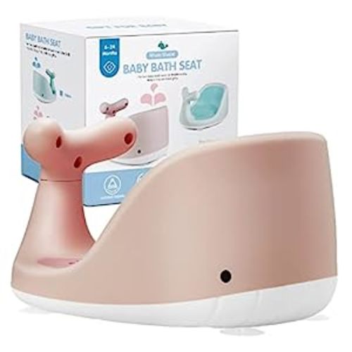 Amazon.com: Cute Whale Shape Baby Bath Seat - Breathable and Elastic Mesh Silicone Cushion - Ergonomic Backrest - 4 Powerful Non-Slip Suction Cups - Ideal Gift for Infants 6 12 24 36 Months (Pink) : Baby