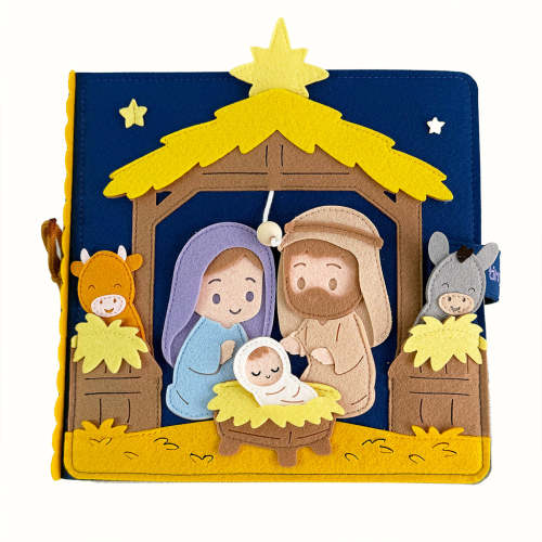 Christmas Bible Stories New Testament Interactive Felt Quiet Books BB2 Handmade Activity Busy Book Educational Christian Toys for Kids – TinyBusy