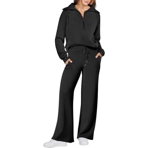 2 Piece Outfits Sweatsuit Oversized Sweatshirt Sweatpants Tracksuit Sweat Lounge Matching Set 2025 Fall Trendy