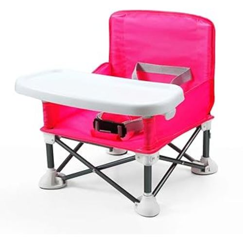PandaEar Portable Travel Booster Seat with Tray| Folding Baby Seat Booster High Chair for Dining Table| Compact Camping Chair for Lawn, Beach Indoor/Outdoor Use| Toddlers, Kids