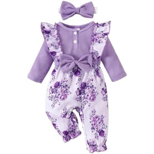 Newborn Baby Girl Clothes Jumpsuits Clothes Long Sleeve Rompers