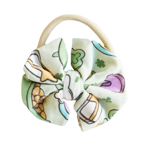 Lucky Clover Knit Bow Headband