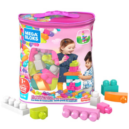 MEGA BLOKS First Builders Big Building Bag Toy Blocks With Storage Bag (60 Pieces) For Toddler
