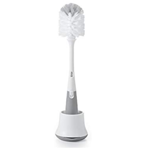OXO Tot Bottle Brush with Nipple Cleaner and Stand, Gray