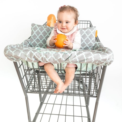 Baby Shopping Cart Cover | Grey/Aqua