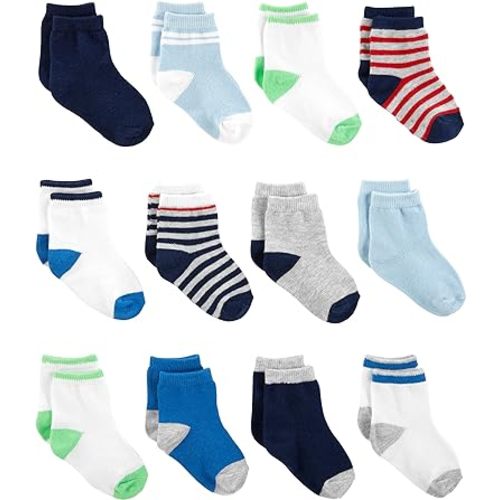 Simple Joys by Carter's Baby 12-Pack Socks - 0-3 Months - Multicolor/Stripe