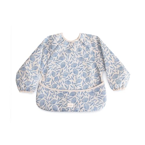 mushie Long Sleeve Baby Bib | Water Resistant Adjustable Fit for Ages 6-24 Months