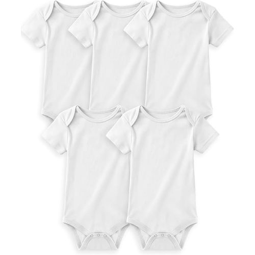 Yoofoss Baby Bodysuits 100% Organic Cotton Baby Short Sleeve Baby Boys Girls Clothes Soft Newborn Infant Romper,5 Pack