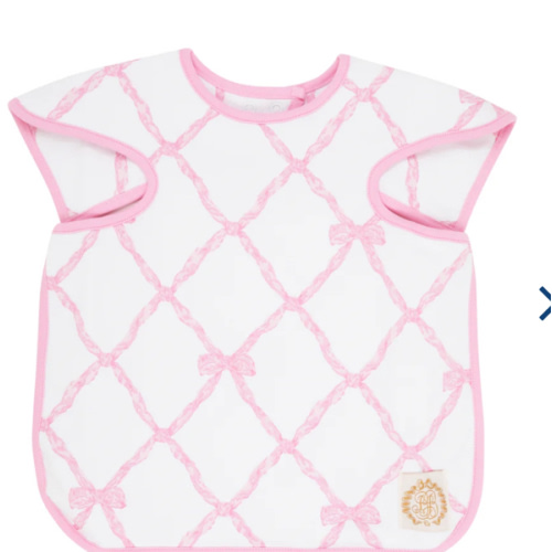 Big Bite Bib - Belle Meade Bow with Pier Party Pink