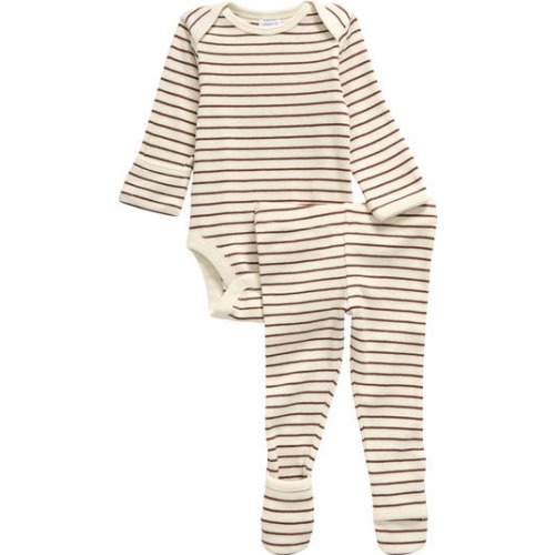 Stripe Bodysuit & Convertible Footed Pants Set, Newborn