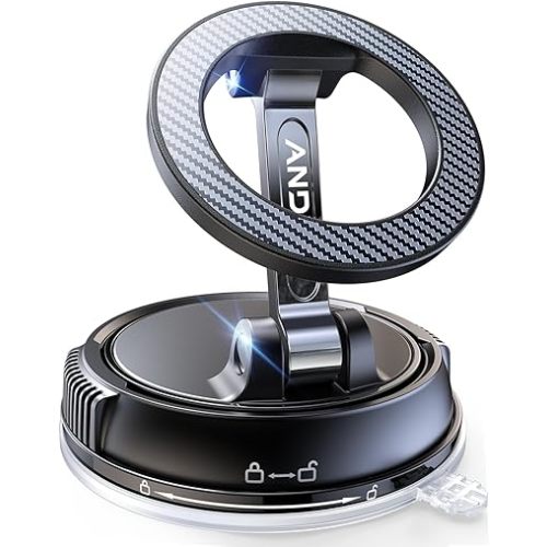 Car Phone Holder for Magsafe [78+LBS Strongest Suction & 2400gf Strongest Magnetic] 360° Adjustable Car Phone Mount, Phone Holders for Your Car for iPhone 16 Pro Max 15 14 13 12 Plus (Carbon Fiber)