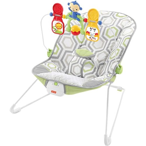 Fisher-Price Baby Bouncer - Geo Meadow, Infant Soothing and Play Seat, Multi - Geo Meadow - NEW PACKAGING