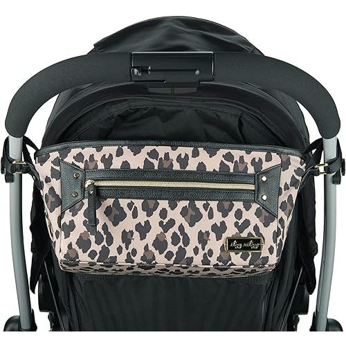 Itzy Ritzy Adjustable Stroller Caddy / Organizer - Stroller Organizer Bag Featuring Front Zippered Pocket, 2 Built-In Interior Pockets & Adjustable Straps to Fit Nearly Any Stroller (Leopard)