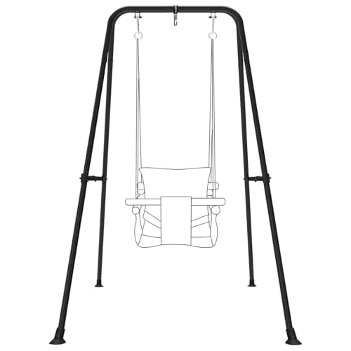 Swing Stand for Kids,Baby Swing Frame, Toddler A-Frame Metal Swing Set for Backyard, Outdoor Indoor use, Fits for Most of The Toddlers Swings (Black)