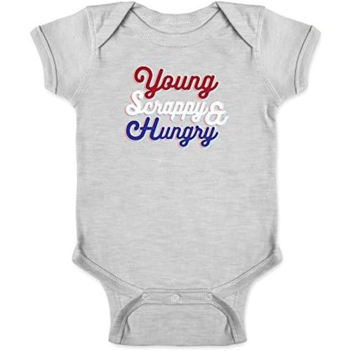Pop Threads Young Scrappy & Hungry Quote Infant Baby Boy Girl Bodysuit