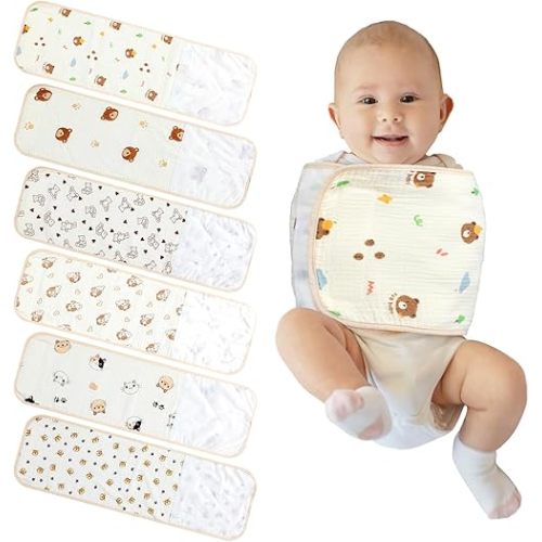 6 Pcs Newborn Snuggle Strap Adjustable Arms Swaddle Band Baby Belly Band Arms Safe Swaddle Sleep Wrap Blanket for Newborn Infant Boy Girls (Cute Animal Style)