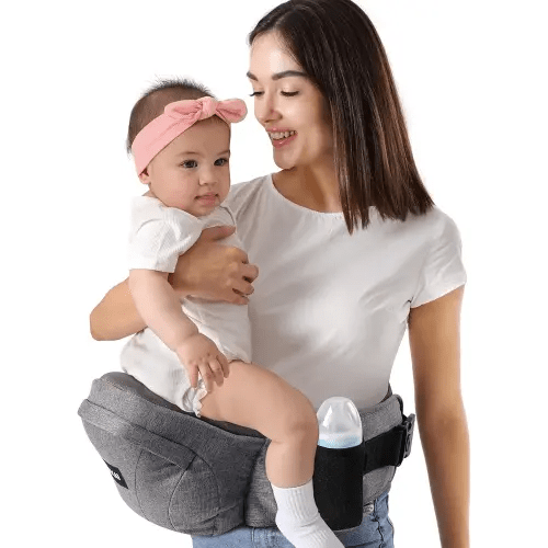 HKAI Baby Hip Carrier,Baby Carrier with Adjustable Waistband & Breathable Mesh, Ergonomic Carrier with Non-Slip Hip Seat Surface for Newborns & Toddlers (Grey)