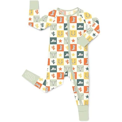 Bamboo Viscose Baby Convertible Footie Pajama, Zipper Pajamas for Baby Boys & Girls, Sleep & Play Footed Pjs