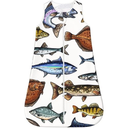 Baby Sleep Sack S-Xl Fish Blue Marlin Tuna Salmon Breathable Baby Sleeping Bag