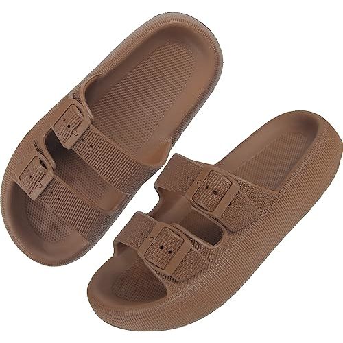 BenSorts Pillow Sandals for Women Men Thick Sole Adjustable Buckles EVA