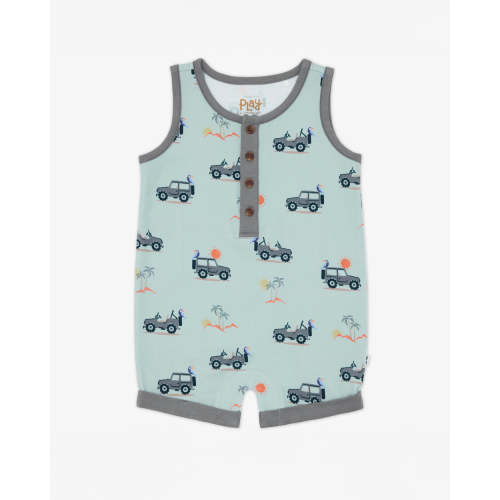 Jungle Adventure Henley Romper | Little Sleepies