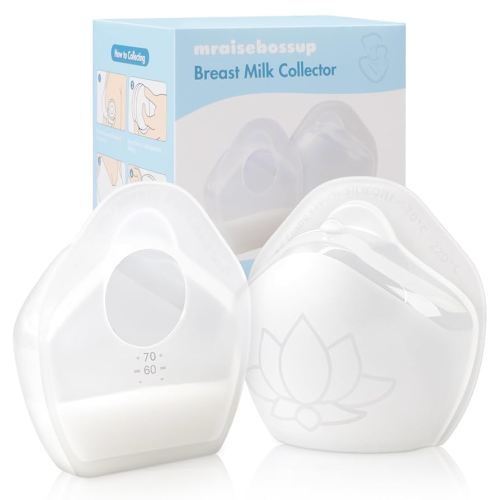 Breast Milk Collector, 2 Piece Wearable Breast Shells Milk Collector, Food Grade Silicone Milk Collectors For Breastfeeding, Collect Spilled Breastmilk Anywhere, Hands-Free Milk Collector