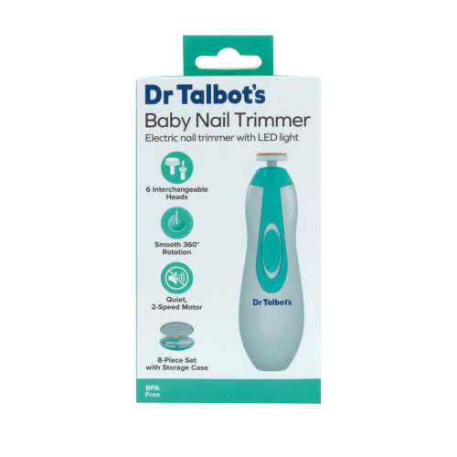 Dr. Talbot's Baby Electric Nail Trimmer with Nail Files, LED Light, and Storage Case
