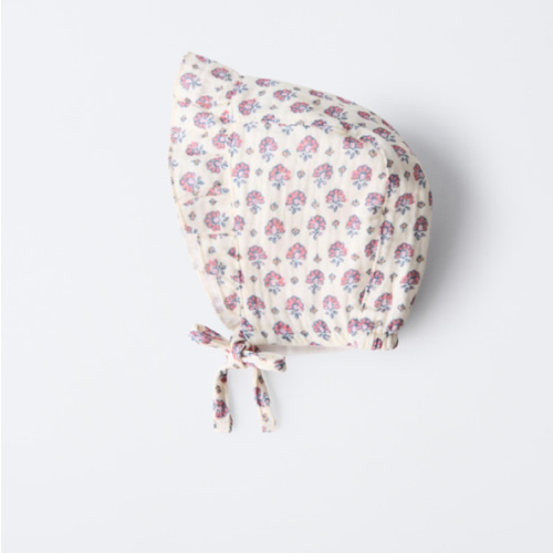TEXTURED FLORAL BONNET - Pink | ZARA United States