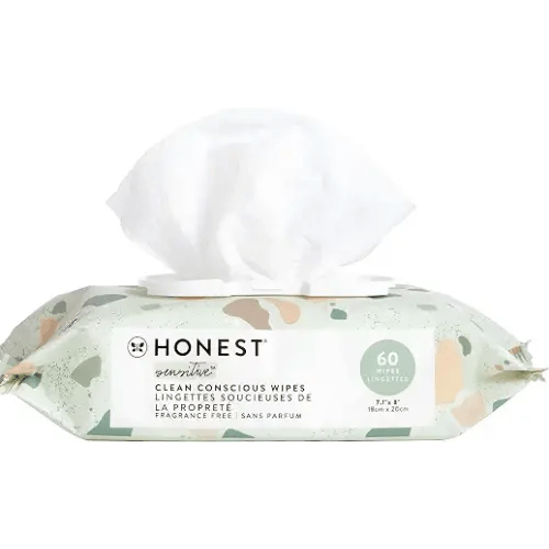 The Honest Company Hypoallergenic Multi-Use Baby Wipes for Sensitive Skin, Geo Mood, 60 Count
