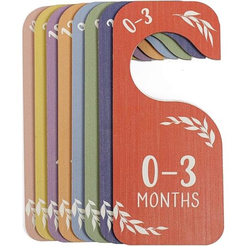 Baby Closet Dividers Clothes Organizer Baby Shower Nursery Decor Wooden Double-Sided Colorful Hanger for Newborn to 24 Months