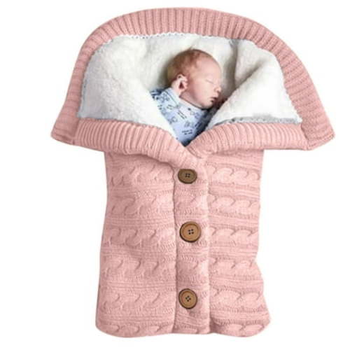 JDEFEG Baby Blankets for Boys Organic Unisex Swaddle Blankets Soft Thick Knit Baby Girls Boys Stroller Wraps Baby Accessory Boy Girl Blanket Cotton Pink One Size