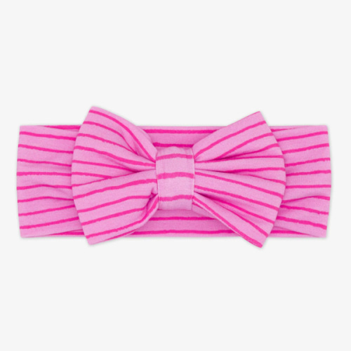 Little Sleepies ™ | Tonal Pink Stripes Luxe Bow Headband
