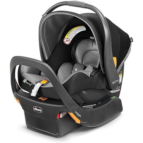 Chicco KeyFit® Max ClearTex® Infant Car Seat and Base, Rear-Facing Seat for Infants 4-30 lbs., Infant Head and Body Support, Compatible with Chicco Strollers, Baby Travel Gear | Legend/Black