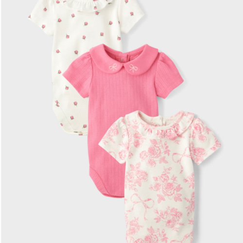 Baby Girls Floral Bodysuit 3-Pack - Homegrown by Gymboree - PINK | Gymboree - Size 3-6months