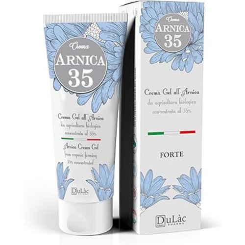 Dulàc - Natural Arnica Gel Cream Extra Strong 2.53 Fl Oz with 35% Organic Arnica Montana Extracts for Joint and Muscle Relief, Made in Italy Arnica Bruise Cream Extra Strength, Cool Effect