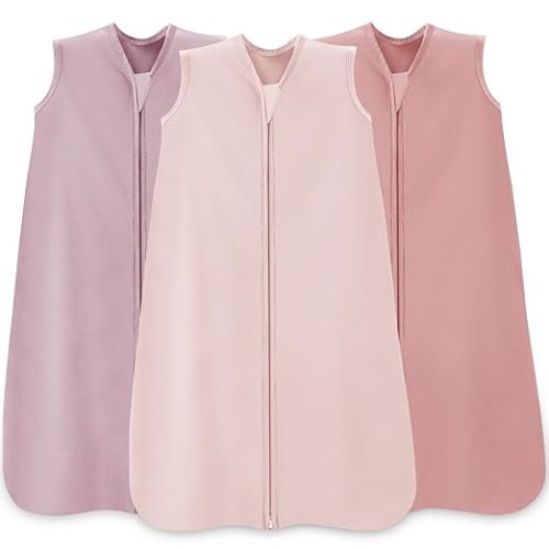 Baby Sleep Sack 0-6 Months,100% Cotton TOG 0.5 Wearable Blanket for Newborn and Infant, 3 Pack 2-Way Zipper Lightweight Sleeping Bags for Toddler