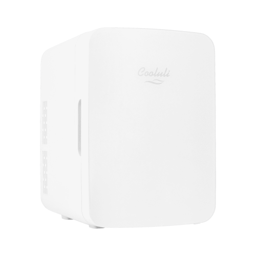 Cooluli Infinity White 10 Liter Compact Portable Cooler Warmer Mini Fridge for Bedroom, Office, Dorm, Car - Great for Skincare & Cosmetics (110-240V/12V)