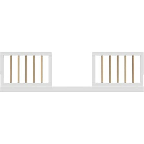 Graco Storkcraft Toddler Safety Guardrail Kit with Dowels (White with Driftwood) – GREENGUARD Gold Certified, Converts Compatible Storkcraft Cribs, Kit Includes 2 Toddler Guardrails