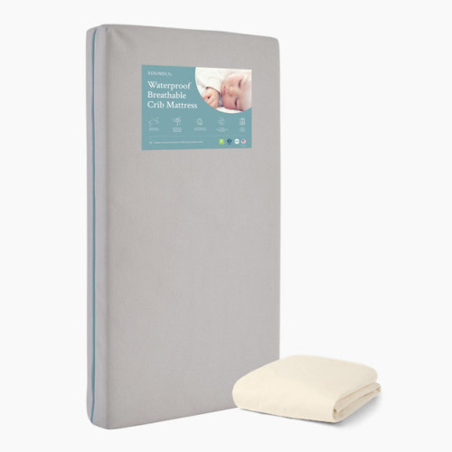 Soundly Waterproof Breathable Crib Mattress with Organic Pad - Grey