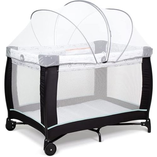 Beberoad Love Pack N Play Tent Cover Playpen Mosquito Net Cover with 2-Way Zipper for Travel Crib/Playard (White)