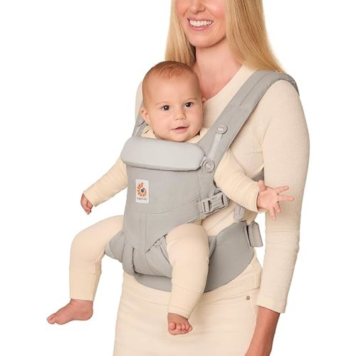 Ergobaby Omni Classic (formerly OMNI 360) All-Position Baby Carrier for Newborn to Toddler with Lumbar Support, 7-45 Pounds, Pearl Grey, One Size