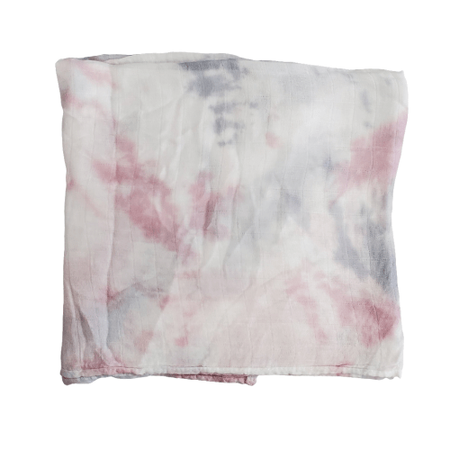 Mauve Silver Tiedye Oversized Muslin Swaddle
