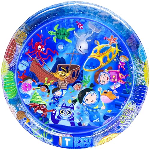 TT TUMMYTIMEZ Baby Tummy Time Water Mat, Premium Activity Center Promoting Baby Motor & Sensory Development, Inflatable Playmat Pat Visual Stimulation Gift for Infants & Toddlers Boys & Girls