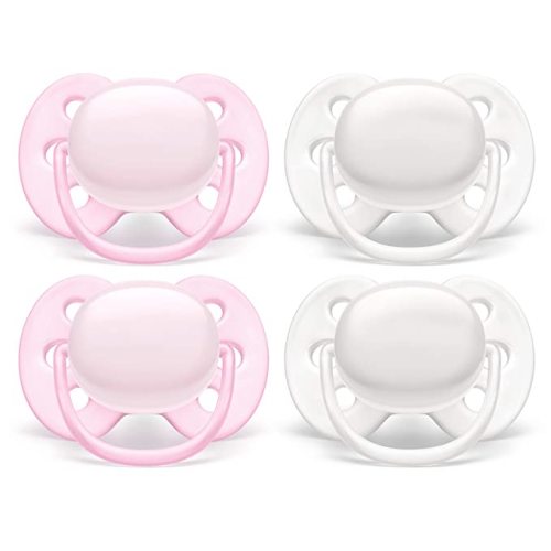 Amazon.com: Philips AVENT Ultra Soft Pacifier, 0-6 Months, Arctic White/Pink, 4 Pack, SCF214/41 : Everything Else