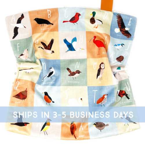 Lovey Baby Blanket: Bird Alphabet.